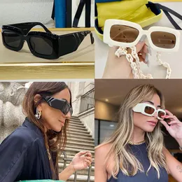 2022SS Мужские и женские солнцезащитные очки из толстого листа, женские дизайнерские ретро-классические квадратные пластинчатые оправы для ног, простой модный стиль UV400 Glass252a