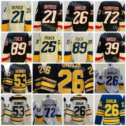 Reverse 2024 Retro Hockey Jerseys 26 Rasmus Dahlin 21 Kyle Okposo 25 Owen Power 72 Tage Thompson 89 Alex Tuch 53 Jeff Skinner 39 Dominic Has