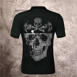 Pleins Traspirante Uomini Philipps Nuovo Progettista degli uomini Fit Hot designer 2021 Phillip T-shirt Plain Skull PP Slim Polo Trend Stick Drill manica corta 302