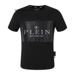 Tasarımcı Philipps Pleins Mens Sade Tişört Tişört Tasarımcı Tshirts Phillip T Erkekler Tasarımcı Marka Giyim Rhinestone PP Kafatası Erkek Tişört NE 716