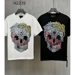 23SS T-Shirt Designer Over Phillip European Philipps Designer New Plain Size Men American Pleins Fashion T-Shirt Men T Skull Polo Shirt PP Phillip Pl 609