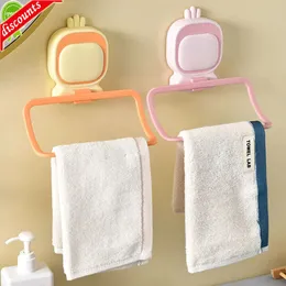 Upgrade Alien Towel Storage Rack Wash Face Towel Holder Bathroom Adhesive No Punching Towel Ring Waterproof Firm Cute Cartoon Towel Rod