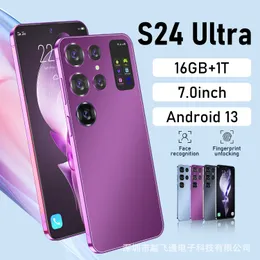 Novo 2023 celular transfronteiriço S24 Ultra Real 4G Android 7.0 polegadas real perfurado tela grande comércio exterior em estoque celular atacado