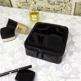 Klassische schwarze neue Frauen Mode Cosmetic Storage Box Organizer Make -up Storage Taschen Mode Beutel tragbare Reisetasche VIP GI215R
