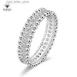 مع الحجارة الجانبية M-Jaja Moissanite Ring التي يرجع تاريخها زوجين وعد بوعد 925 Sterling Silver D Color VVS1 نطاقات الزفاف للنساء هدايا المجوهرات الراقية YQ231209