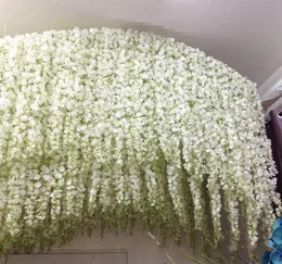 20 kolorów Elegancki sztuczny kwiat wisteria kwiaty winorośl 34 cm domowy ogród ścian wiszący DIY Rattan Centerpiece Xmas Party Wedding 2685679