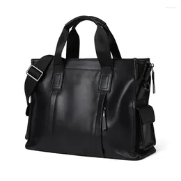Bortkroppar Business Laptop Bag Män äkta läderkontor Handväskor Mannen reser högkvalitativa riktiga ko messenger väskor