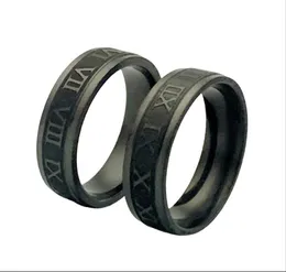 whole 36pcs New style black Roman numberals band rings mix stainless steel fashion charm men women party gift jewelry8926178