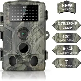 Câmeras de caça ao ar livre 27K 24MP Wildlife Trail Camera Po Trap Infravermelho Low Light Night Vision Monitoramento À Prova D 'Água 231208