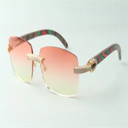 Солнцезащитные очки Direct s с бриллиантами в микропавлине 3524025, дизайнерские очки с деревянными дужками в виде павлина, размер 18-135 мм310u