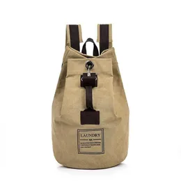 Ryggsäck manjianghong stor kapacitet justerbar axel rygg zip pocket card slot knackle casual canvas bag257m