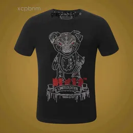 Parti Tasarımcısı T-Shirt Philipps Pleins Tasarımcı Sade Erkekler PP T-Shirt Plein Siyah Phillip Philipps Kafatasları Kısa Kollu Erkek Erkek Tees PP Katil Stil Teddy Bea S