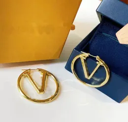 2022 Роскошные большие золотые серьги-кольца для женщин или женщин, набор ушных шпилек для девочек, дизайнерские ювелирные серьги, подарок на день Валентина039s, en4422143