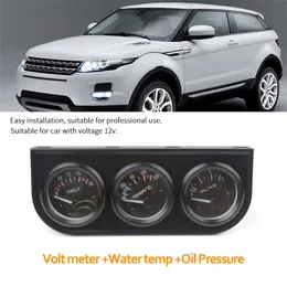 Novo medidor 3 em 1 para carro, 52mm, kit triplo, medidor de temperatura do óleo + medidor de temperatura da água + medidor de pressão do óleo com sensor, medidor de carro + medidor de volt