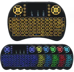 Rii i8 Backlit Remote Air Mouse Mini teclado com Touchpad Backlight Controle sem fio para Android Smart TV Box MXQ M8S X96 T95 X92 HTPC PS3 Novo