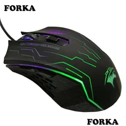 Myszy Forka ciche kliknięcie USB przewodowe gier myszy 6 przycisków 3200dpi Mute Optical Computer Gamer na PC laptop notebook Gra Dostawa OTY0R