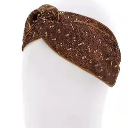 Designer-Knoten-Stirnbänder Headwraps für Frauen Mode Goldfaden Brief gedruckt großes elastisches Kopftuch Kreuzkante Haarband Hairban2647