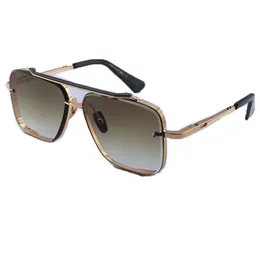 DITA MACH SIX LIMITED Designer-Sonnenbrille für Herren, Metallbeschichtung, Rahmen, ein Spiegel, Business-Stil, Sonnenbrille für Damen, klassisch, Original 255z