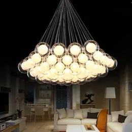Pendant Lamps Modern art glass chandelier led light for living room bar AC85-265V G4 Bulb hanging lamp fixtures246d