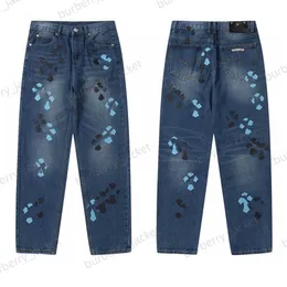 Designer da uomo Make Old Washed Chromees cuori Jeans Cromati Pantaloni dritti Cuore Croce Ricamo Lettere Stampe per Donna Uomo Casual Stile lungo CH jeans A1