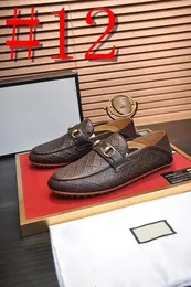 40model Spring 2024 Designer peas shoes men's leather casual leather shoes driving soft-soled men's shoes red pedal lazy shoes