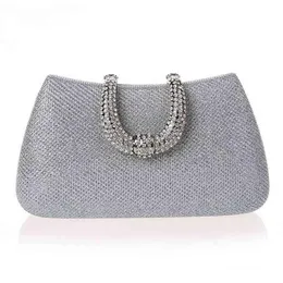 NXY Evening Bags Luxy Moon women crystal U Diamond clasp clutch bags glitter silver evening gold party purse woman handbag 220210271v