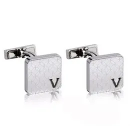 Top Fashion Luxury Designer Marca Abotoadura de Alta Qualidade Moda Jóias Homens Mulheres Letras Clássicas Abotoaduras de Aço Inoxidável Camisa Presente de Casamento Cufflink