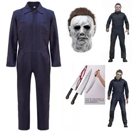 Theme Cosplay Terror Movie Michael Myers Cosplay Horrible Latex Ghost Mask Uniform Halloween Costume For Men Adult