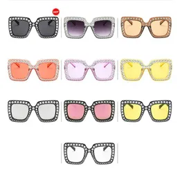 MISSKY Übergroße Frauen Mode Große Quadratische Rahmen Bling Retro Top Strass Sonnenbrille Für Summer261z