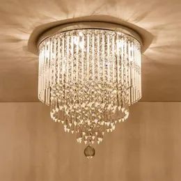 Modern K9 Crystal Chandelier Lighting Flush Mount LED Takljusarmatur hängslampa för matsal badrum sovrum Livingro297q