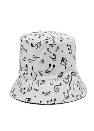 Sombreros de ala tacaña Moda Nota musical blanca Cubo Gorras para el sol Hip Hop Hombre Mujer Visser 2203306374688