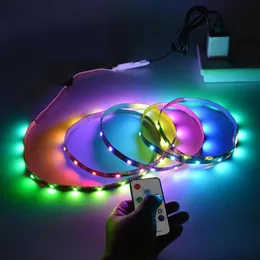 Полосы WS2812 Светодиодная полоса 5 В USB индивидуально адресуемое обработка Smart RGB Light SMD TV Bearllight Desktop Lights