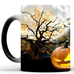 Mugs Brand 301-400ml Creative Color Changing Mug Coffee Milk Tea Cup Halloween Novelty Gift For Friends238g