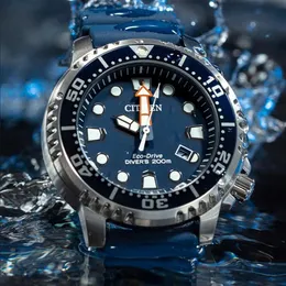 الأصلي الرياضة الغوص السيليكون مضيئة الرجال ساعة BN0150 Eco-Drive Fashion Watch247U