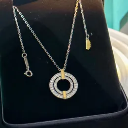 Colar de designer colares de pingente para mulher moda jóias círculo duplo 18k ouro prata diamante corrente designer jóias senhora menina festa de aniversário presente de casamento