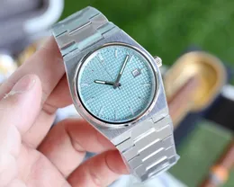 Wysokiej jakości męskie zegarek Tiss T137 PRX Powermatic 80 średnica 40 mm zintegrowane stalowe luksusowe automatyczne automatyczne zegarki mechaniczne powrót złotych zegarków Montre Mint Green