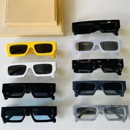 Rechteckige klassische Mode 40008 Sonnenbrille 006 8 0MM Polycarbonatplatte mit gekerbtem Rahmen Sonnenbrille für Männer und Frauen weiß Sun Gl2779