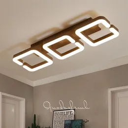 Lampadario moderno a Led Accendino da soffitto per soggiorno Camera da letto Lamparas Techo Apparecchio di illuminazione AC220V Colore caffè Finito292A