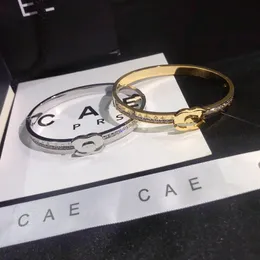 18k Gold Titanium steel Designer Bracelet Luxury Girl Love Diamond Circle Bracelet Classic Brand Jewelry