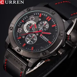 CURREN nouveaux hommes montre mode décontracté chronographe Quartz montre-bracelet en cuir bracelet Date mâle horloge Relogio Masculino263J