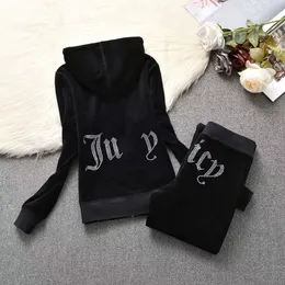 Women's Two Piece Pants Velvet Juicy Tracksuit Women Coutoure Set Track Suit Couture Juciy Coture Sweatsuits Letters Hooded Hoodie Loose Fitting Designer j4