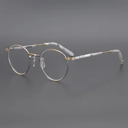 Lunettes ovales rétro au design bicolore japonais, monture de lunettes de lecture pour hommes et femmes, monture de prescription pour myopie, 292u