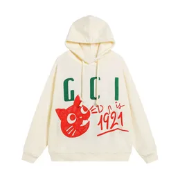 Designer Luxury Guggi Classic Kitten Letter Hooded Casual Fashion Hoodies för män och kvinnor