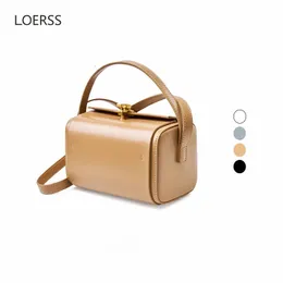 Sacos de noite Loerss Bolsa de Ombro de Couro Genuíno Retro Multifuntion Crossbody Bag Commute Bolsa de Compras e Bolsas Design 231208