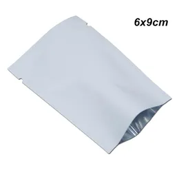 Branco 6x9 cm 200 pces aberto superior folha mylar pacotes de amostra de vedação térmica folha de alumínio vácuo selável à prova de cheiro bolsa saco de folha para dook233s