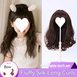 Children's Wig, Headdress, Female Children's Cover, Baby Princess Cute Shape, Photo Taking, Long Curly Hair Simulation Headcover