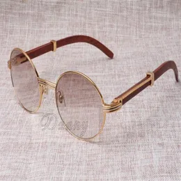 نظارة شمسية مستديرة نظارات الماشية النظارات 7550178 من الخشب الرجال والنساء النظارات الشمسية glasess الحجم 55-22-135mm2351