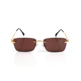 Lunettes de soleil rectangulaires Montures de lunettes Temples avec forme rectangulaire sans cadre en métal pour hommes et femmes, accessoires de lunettes gl326R