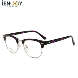 Ienjoy, gafas redondas de aleación de Metal, marca de pierna, lentes transparentes, gafas Retro de moda para miopía para hombres y mujeres, gafas de sol con montura de culo 296y