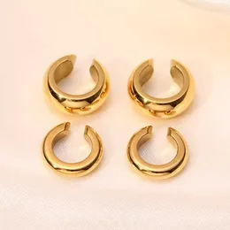 Icke genomborrad manschett örhänge öronring för kvinnor rostfritt stål smycken 18k guld pläterad ingen piercing öronhål manschettklipp på örhängen
